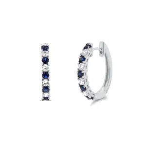 Sapphire & Diamond Medium Huggie Earrings