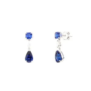 Sapphire and Diamond Dangle Earrings