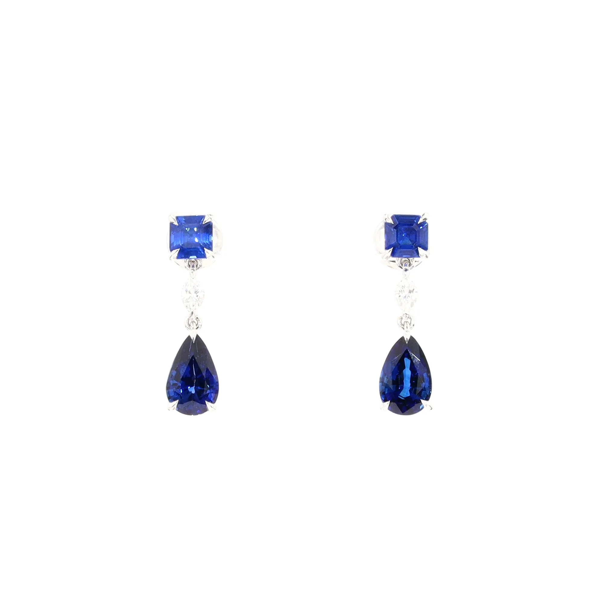 Sapphire and Diamond Dangle Earrings