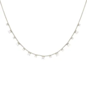 SCATTERED LOVE COLLAR NECKLACE - CUBIC ZIRCONIA & SILVER