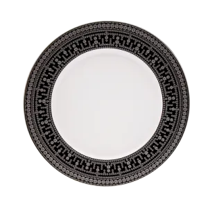 Set of 2 Large Dinner Plates Tiara white platinum