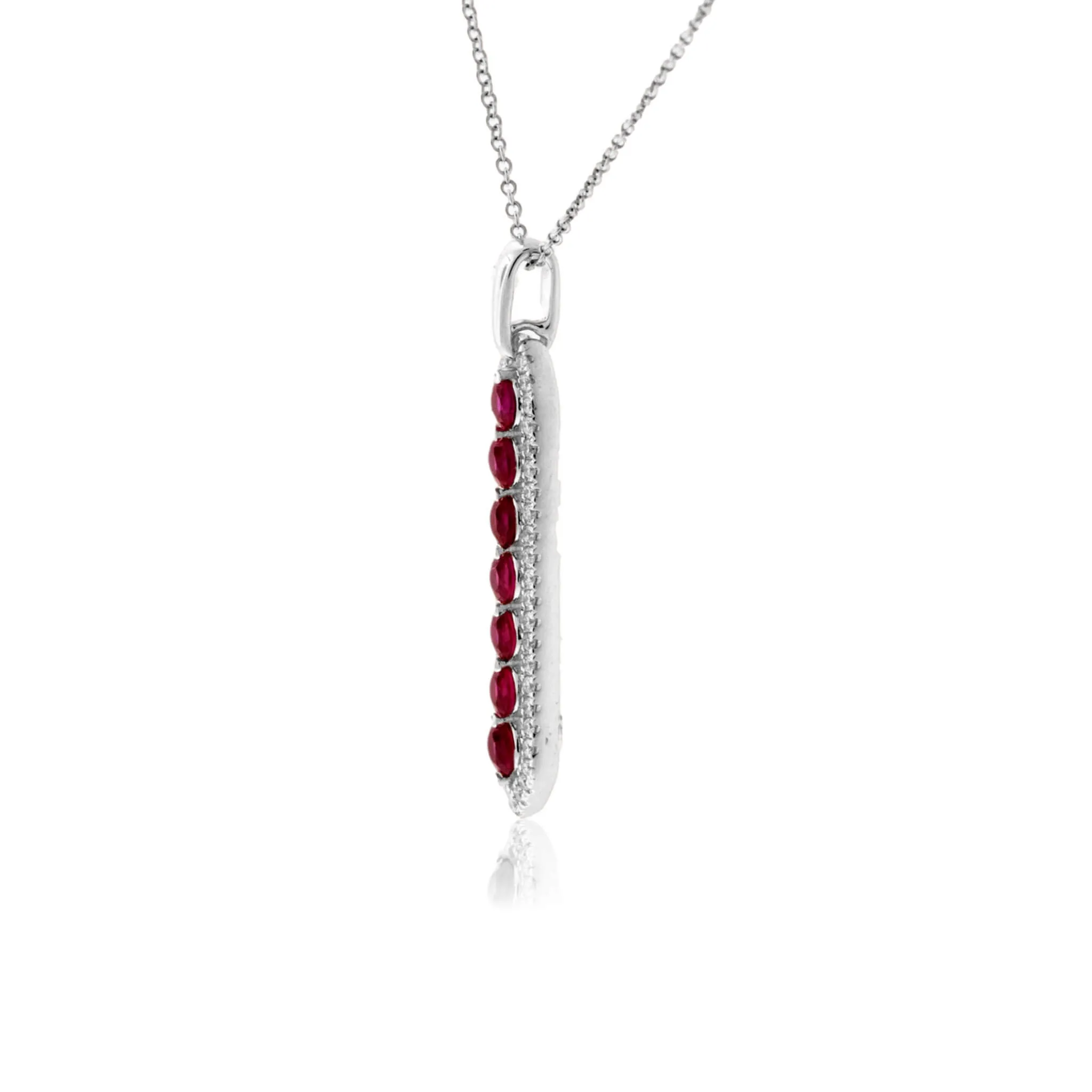 Seven Round Ruby & Diamond Pendant