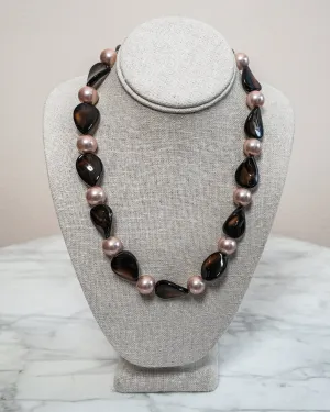 Shell Pearl Onyx Necklace