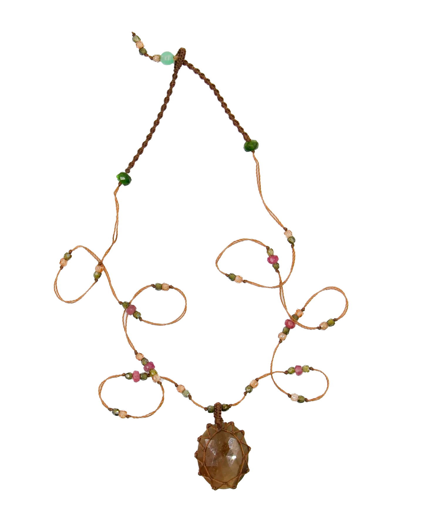 Short Tibetan Necklace - Corrundum grey Sapphire