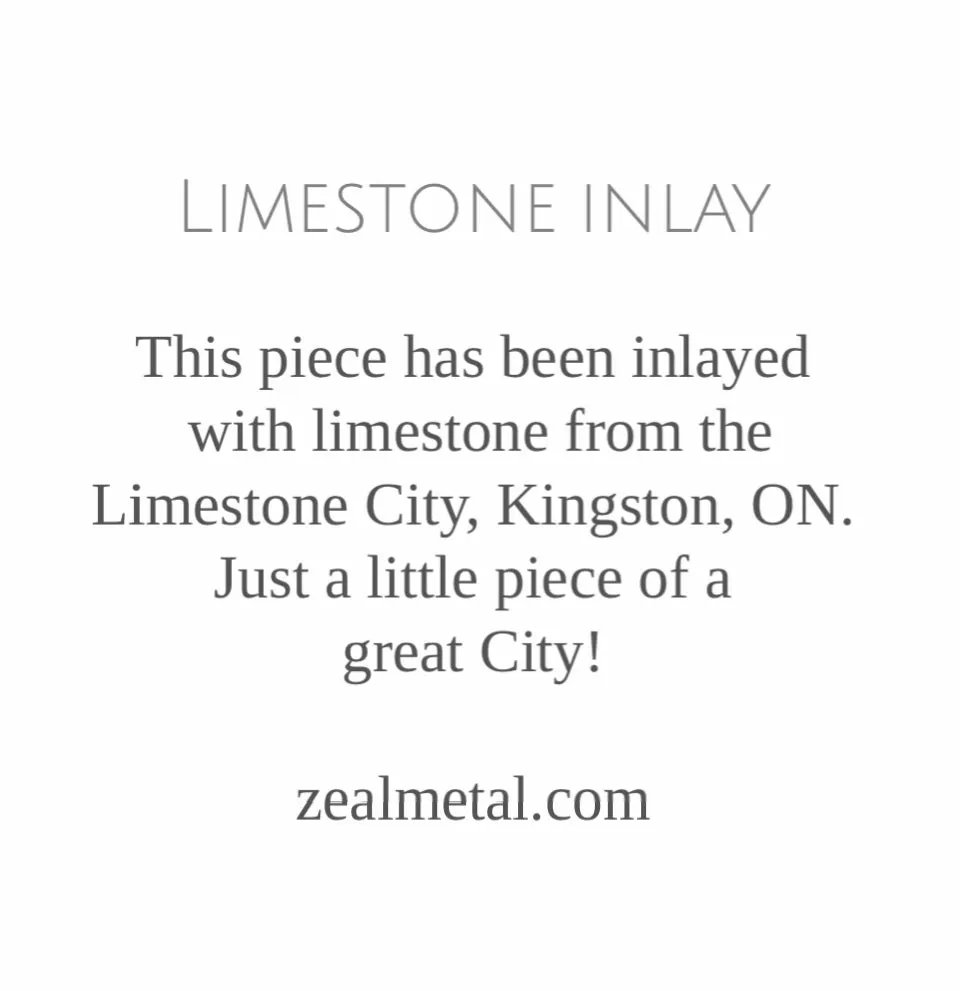 Sliver limestone inlay with diamonds