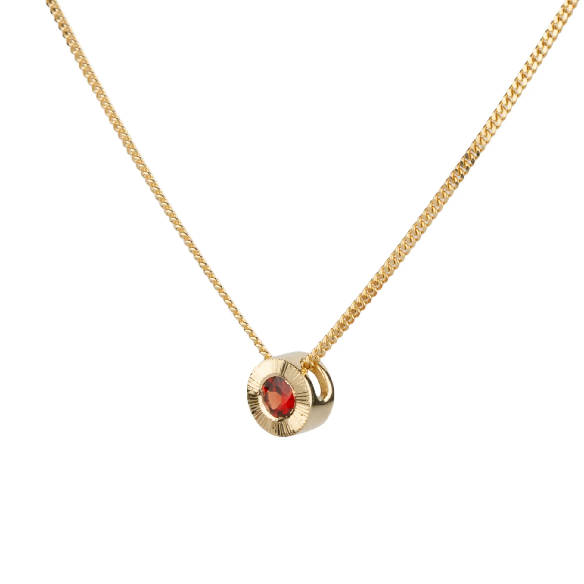 Small Aurora Birthstone Necklace - January - Garnet