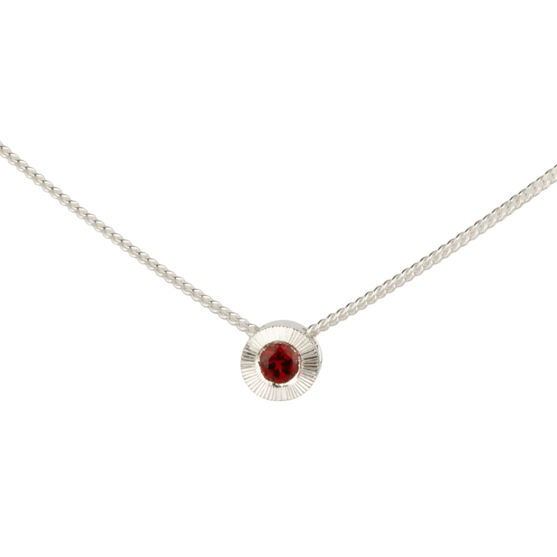 Small Aurora Birthstone Necklace - January - Garnet