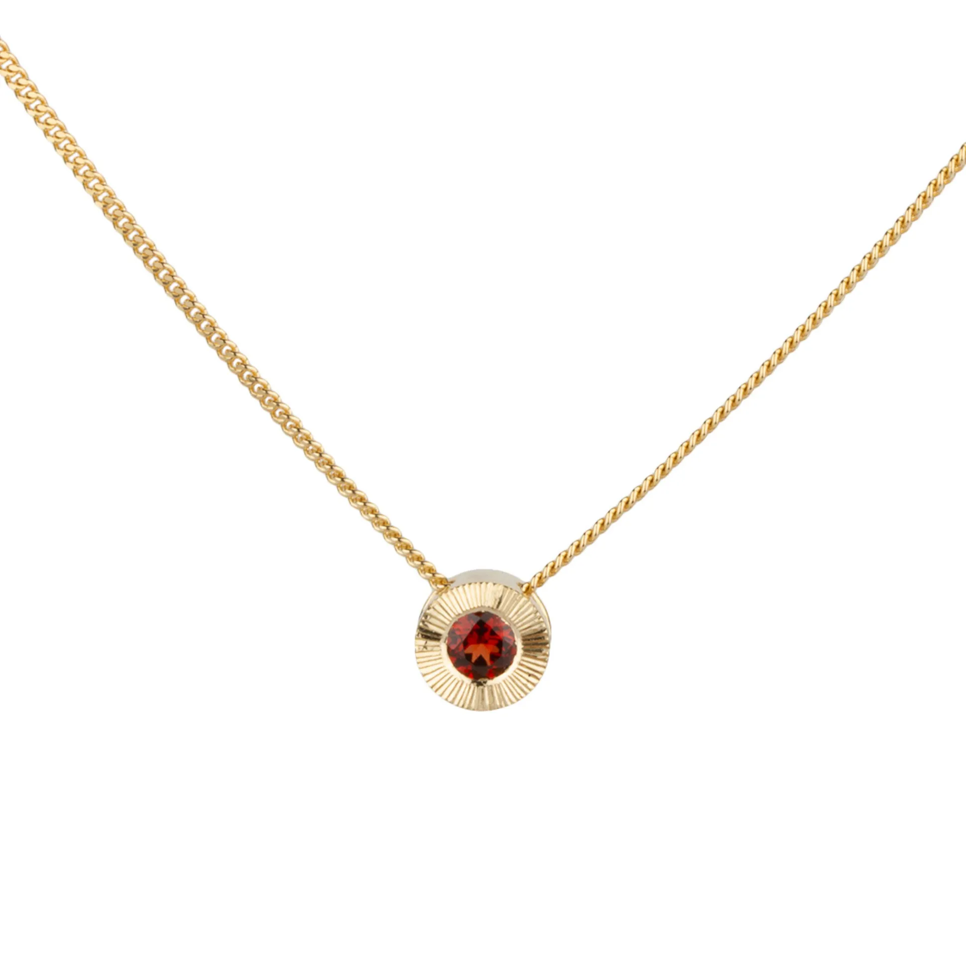 Small Aurora Birthstone Necklace - January - Garnet