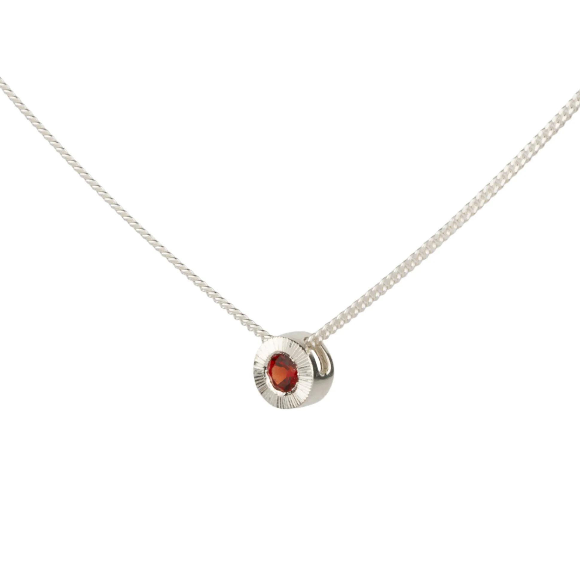 Small Aurora Birthstone Necklace - January - Garnet