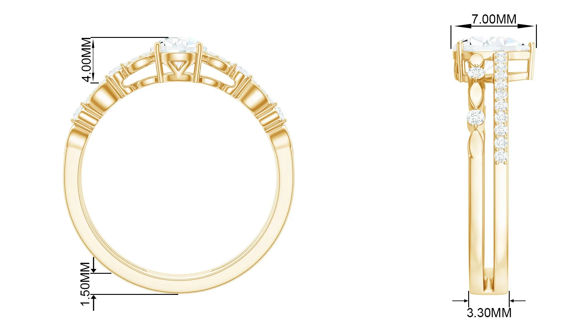 Solitaire Lab Grown Diamond Double Band Ring