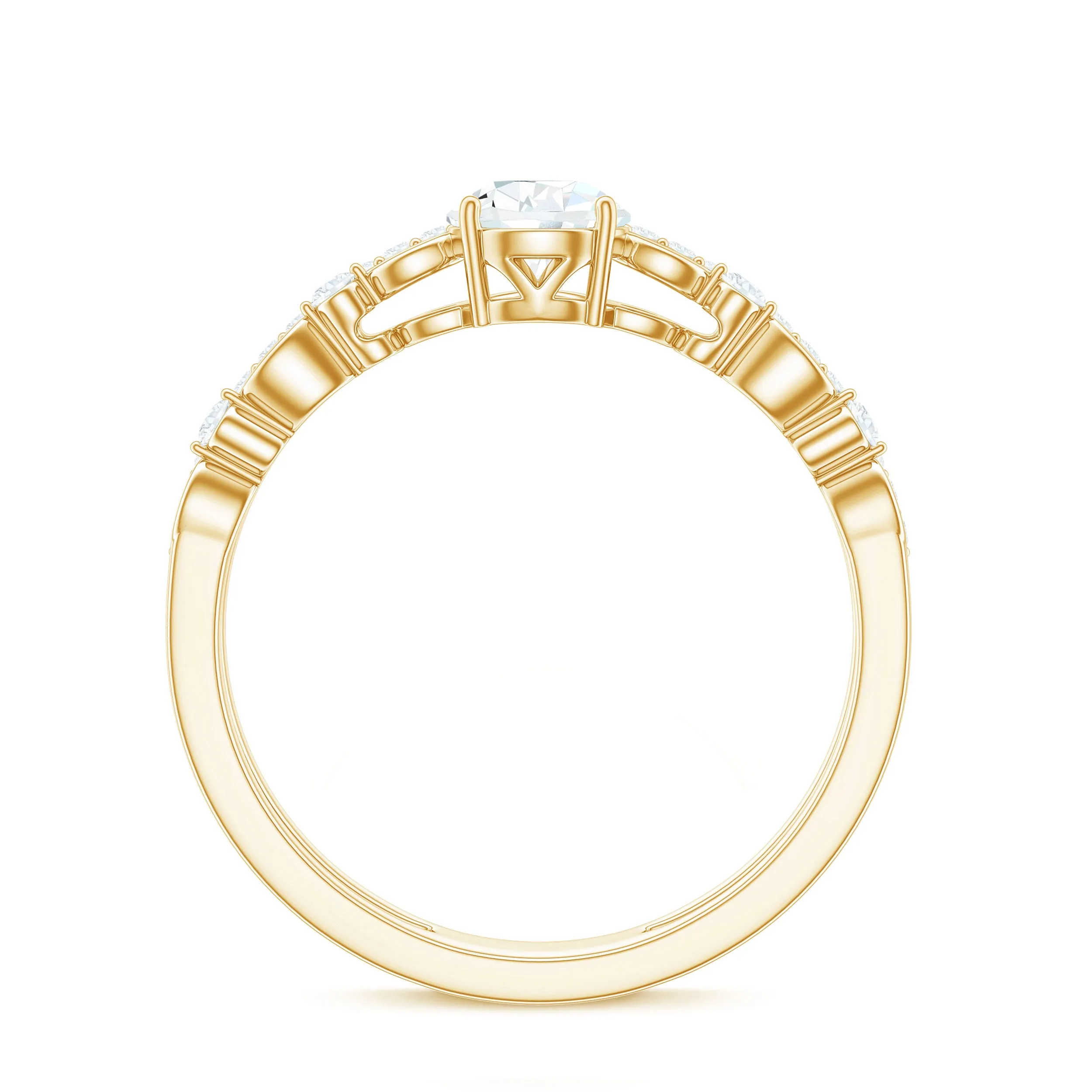Solitaire Lab Grown Diamond Double Band Ring