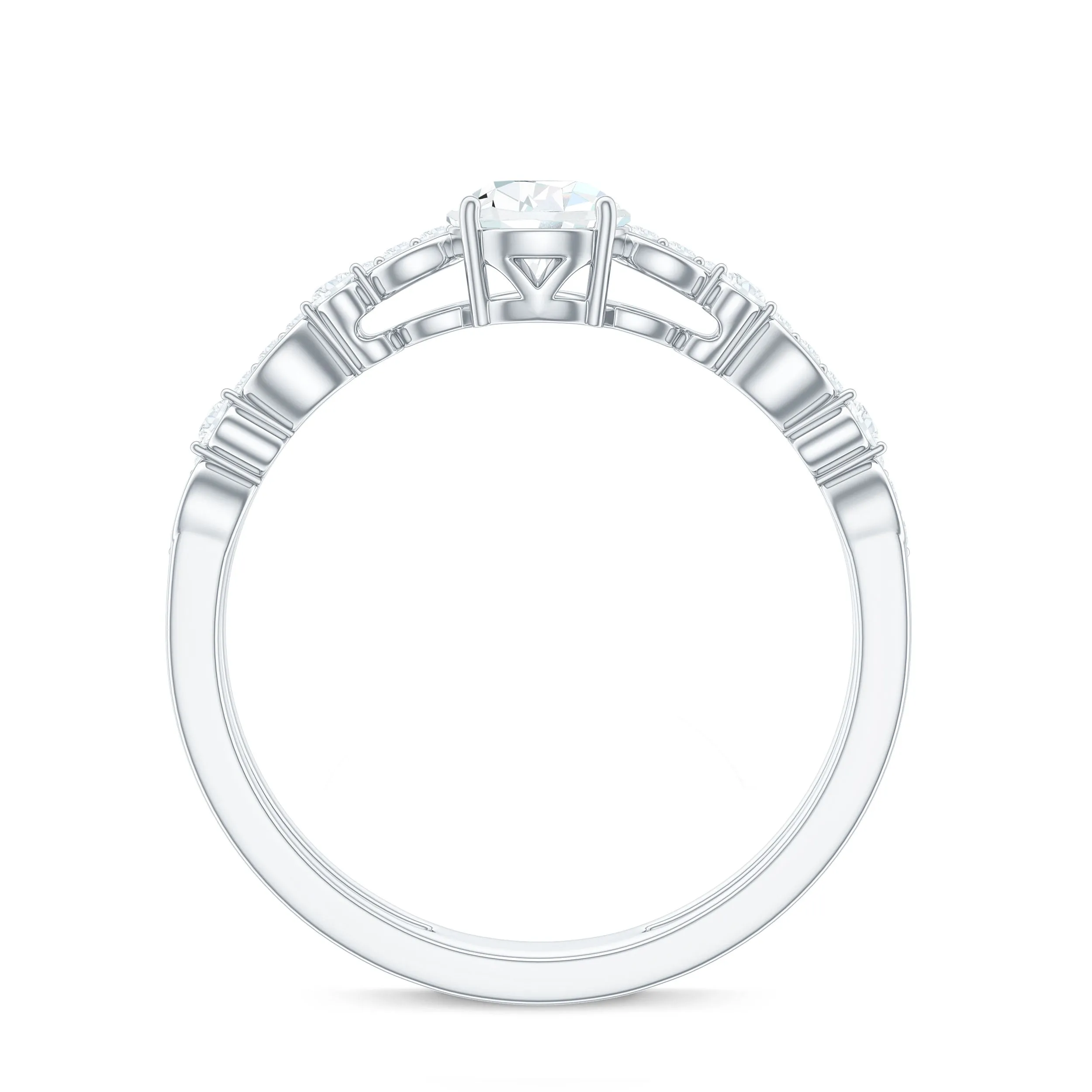 Solitaire Lab Grown Diamond Double Band Ring