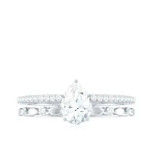 Solitaire Lab Grown Diamond Double Band Ring