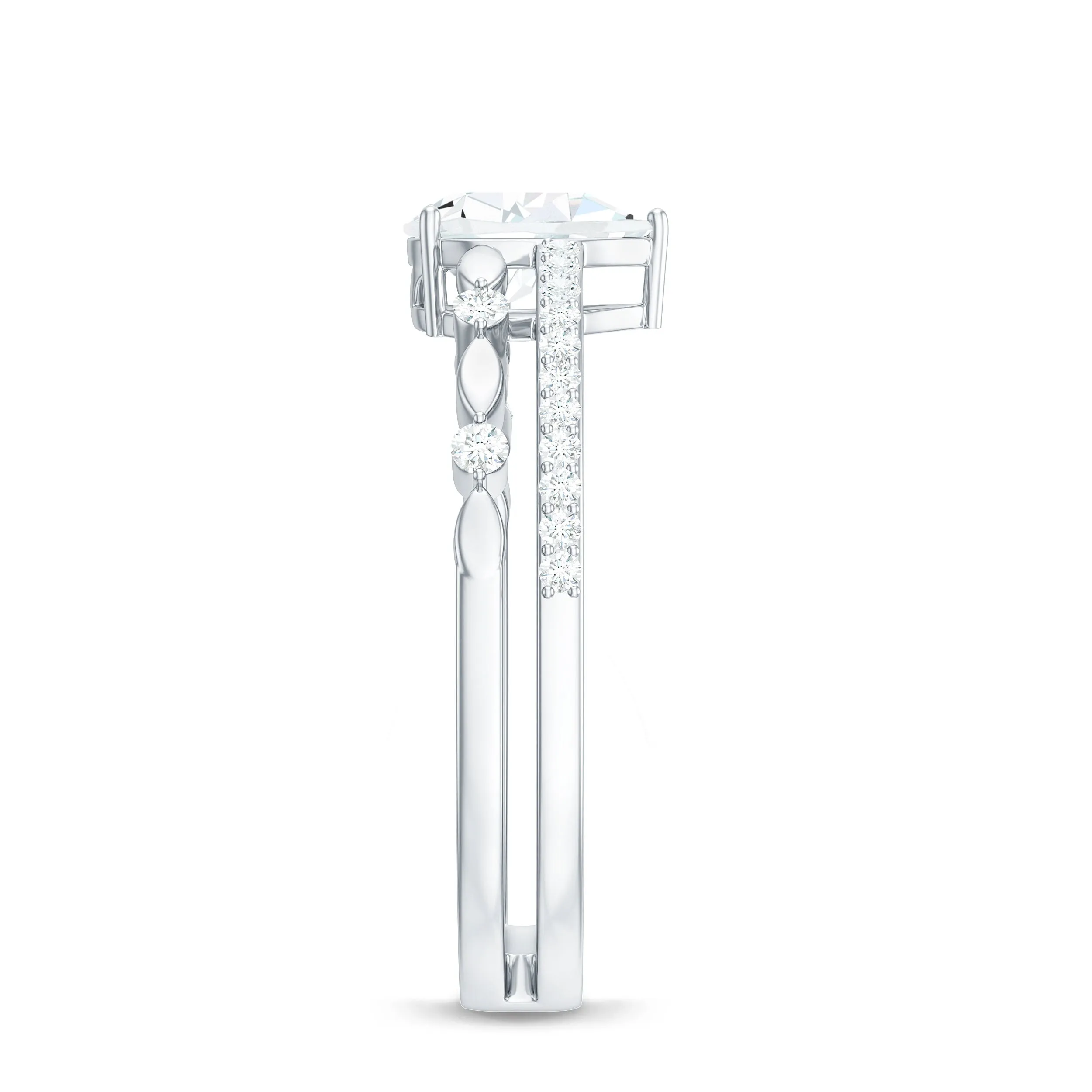 Solitaire Lab Grown Diamond Double Band Ring