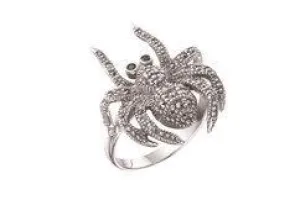 Spider Ring Silver Marcasite