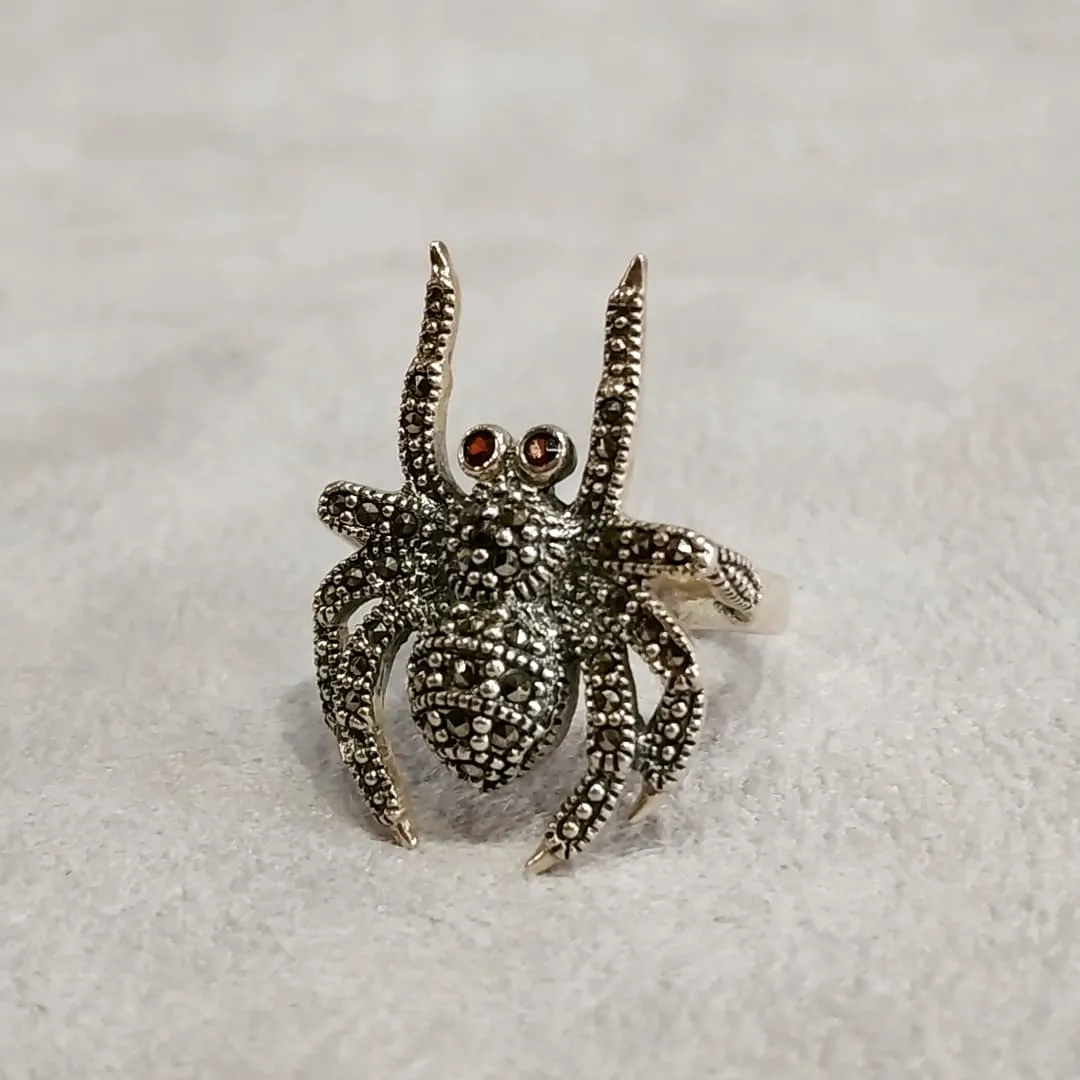 Spider Ring Silver Marcasite