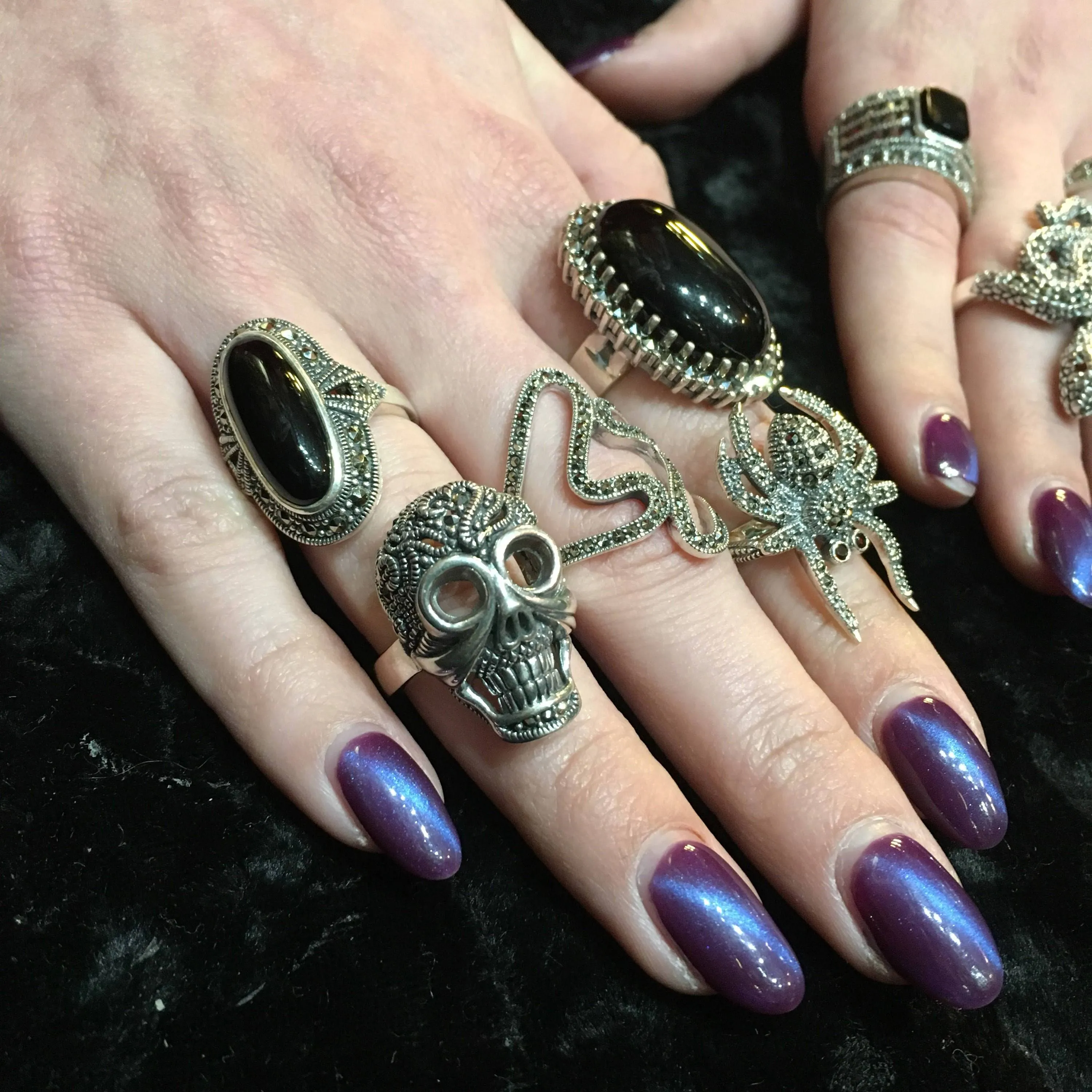 Spider Ring Silver Marcasite