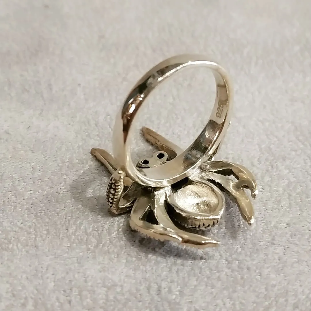 Spider Ring Silver Marcasite