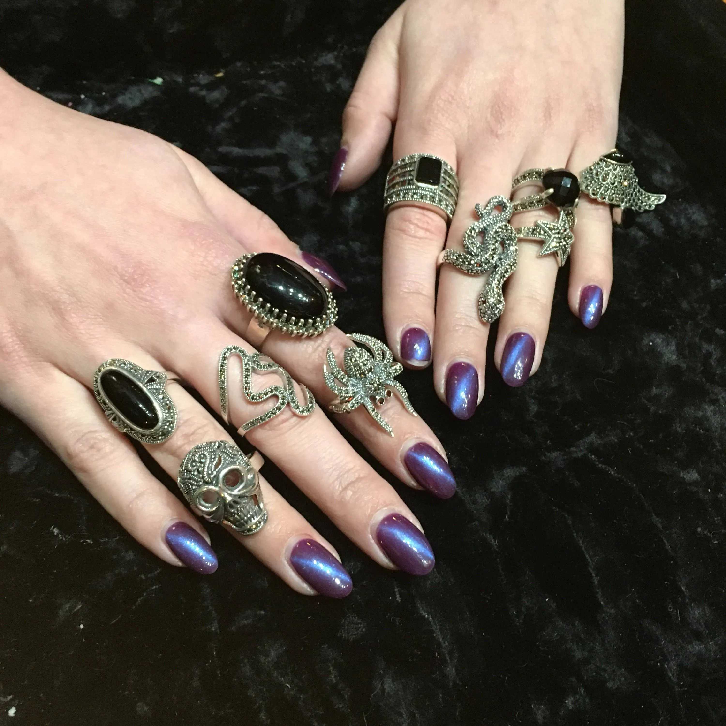 Spider Ring Silver Marcasite