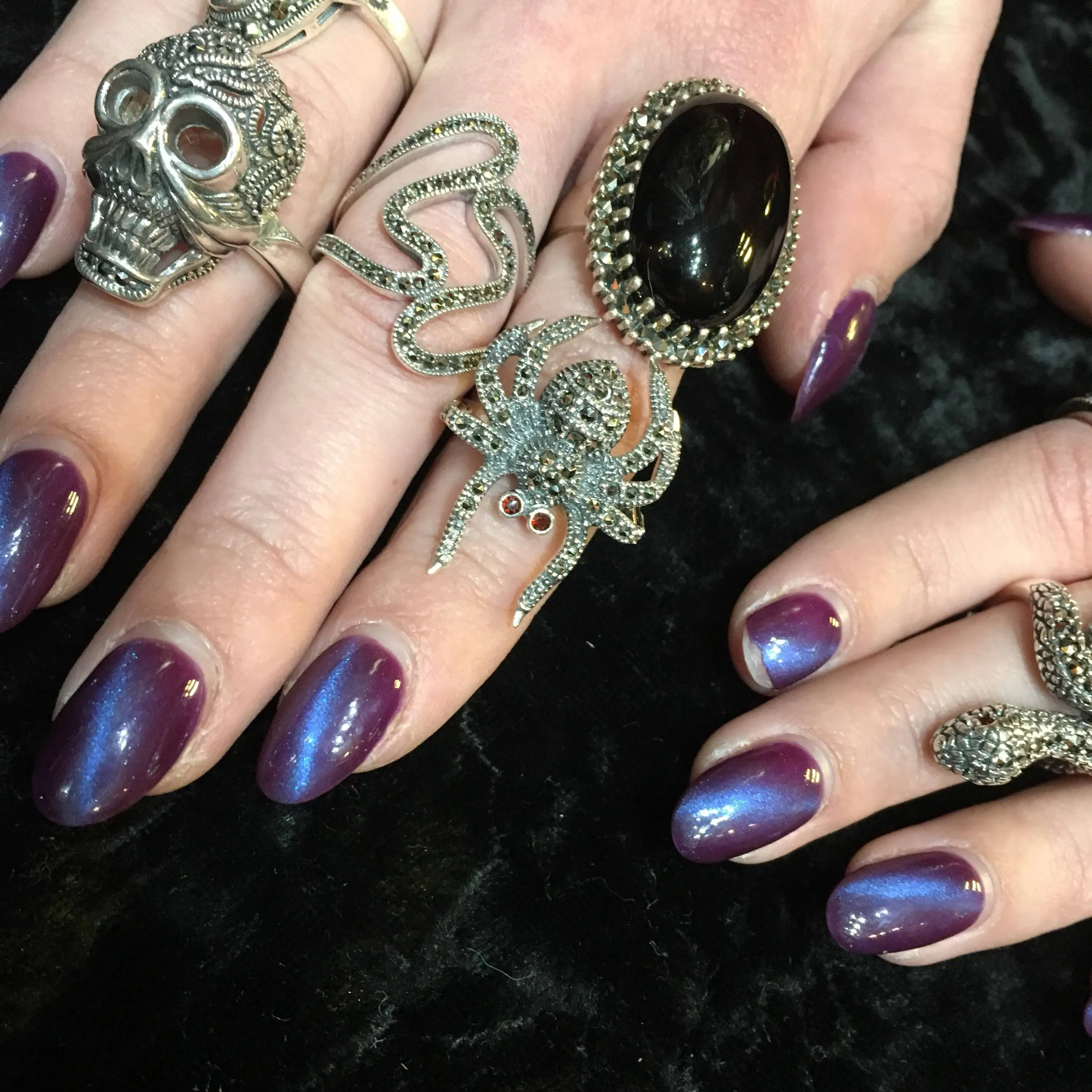 Spider Ring Silver Marcasite