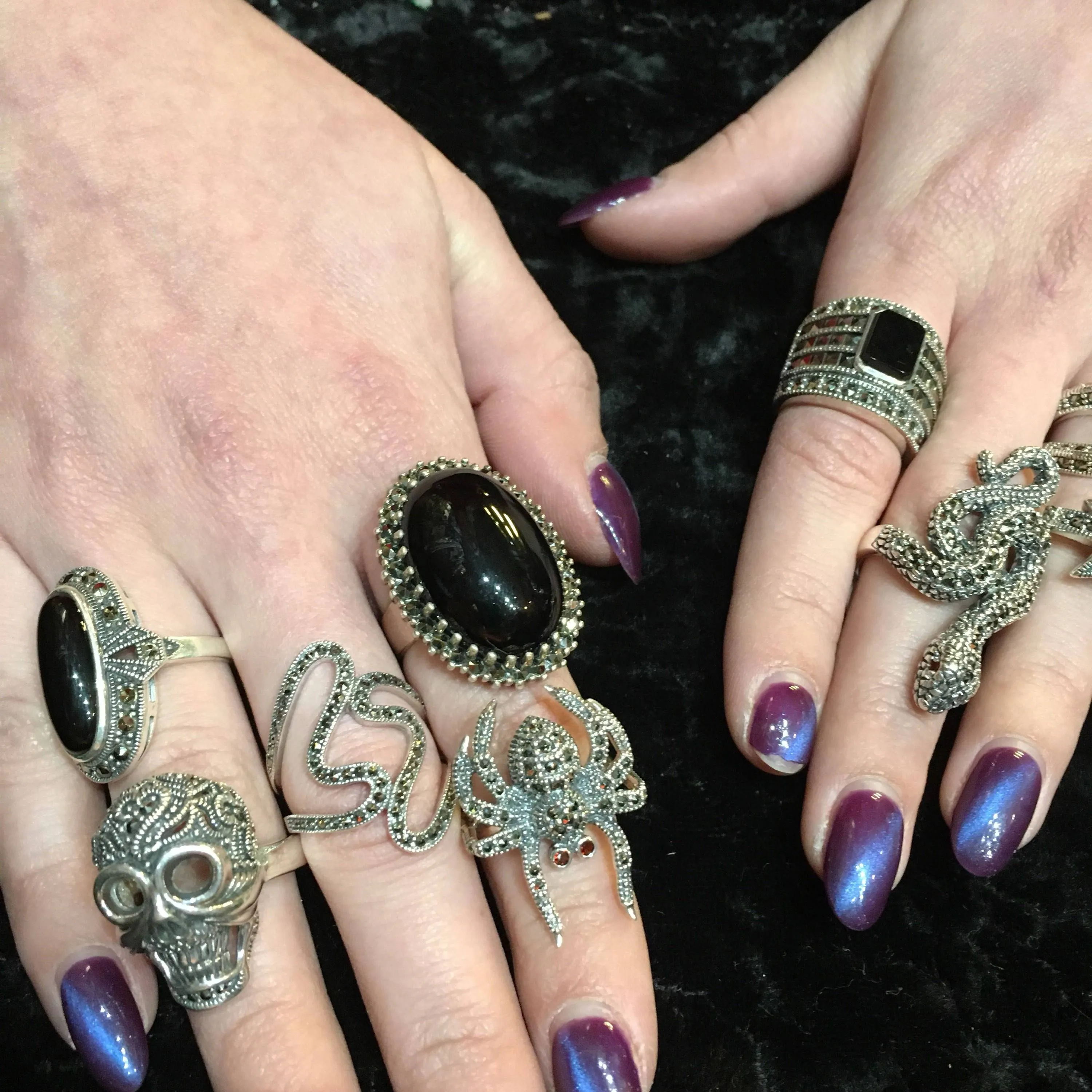 Spider Ring Silver Marcasite