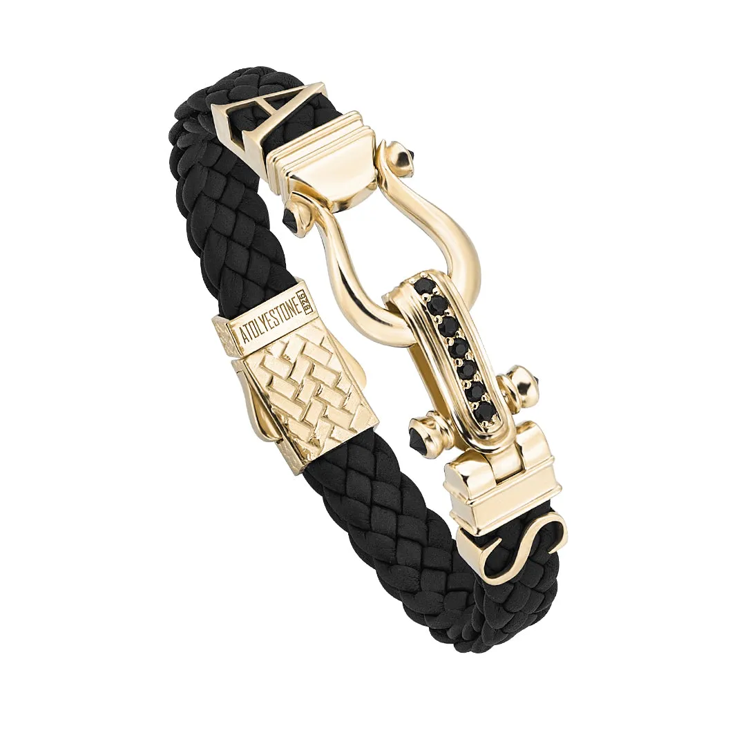 Statement Iconic Leather Bracelet in Silver