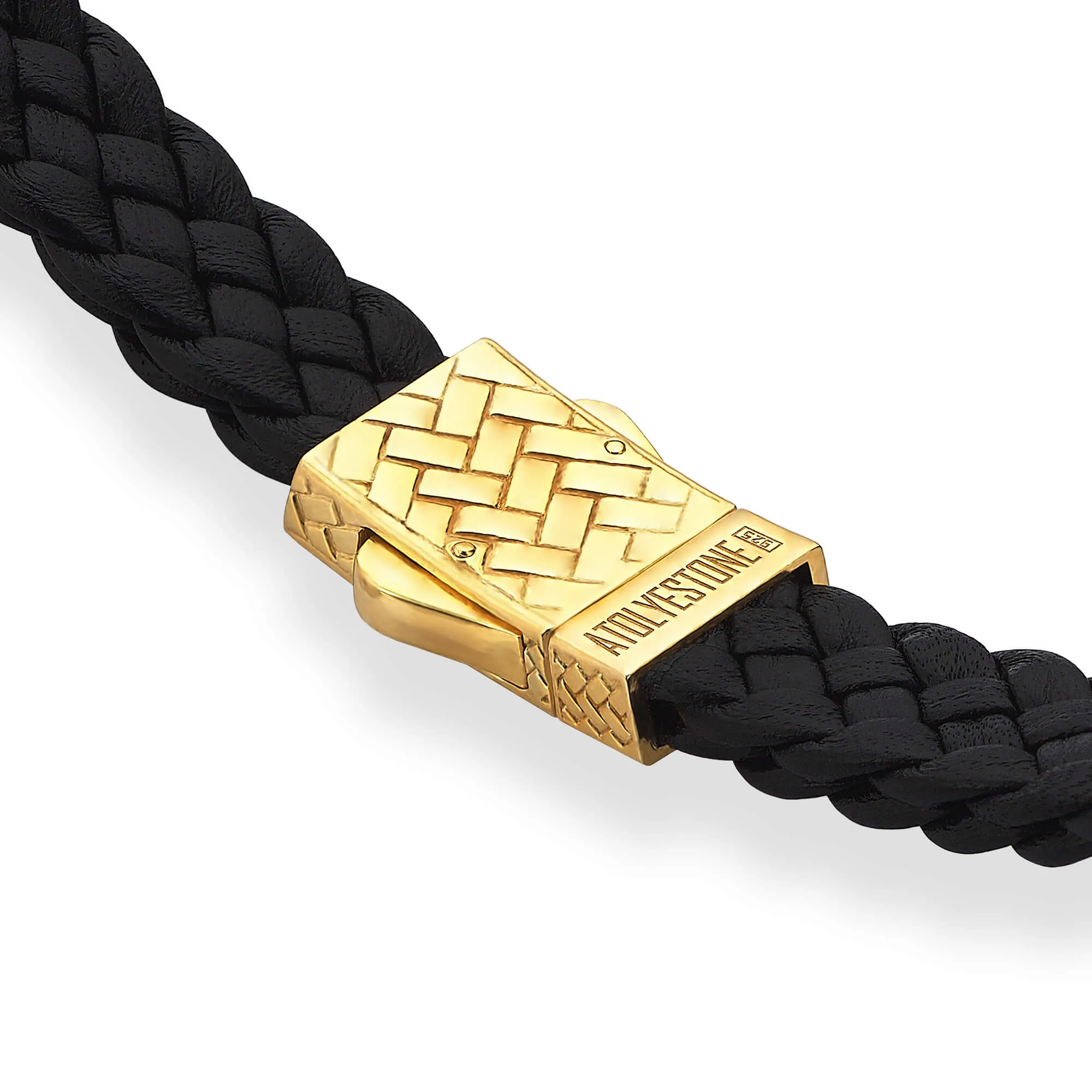 Statement Iconic Leather Bracelet in Silver