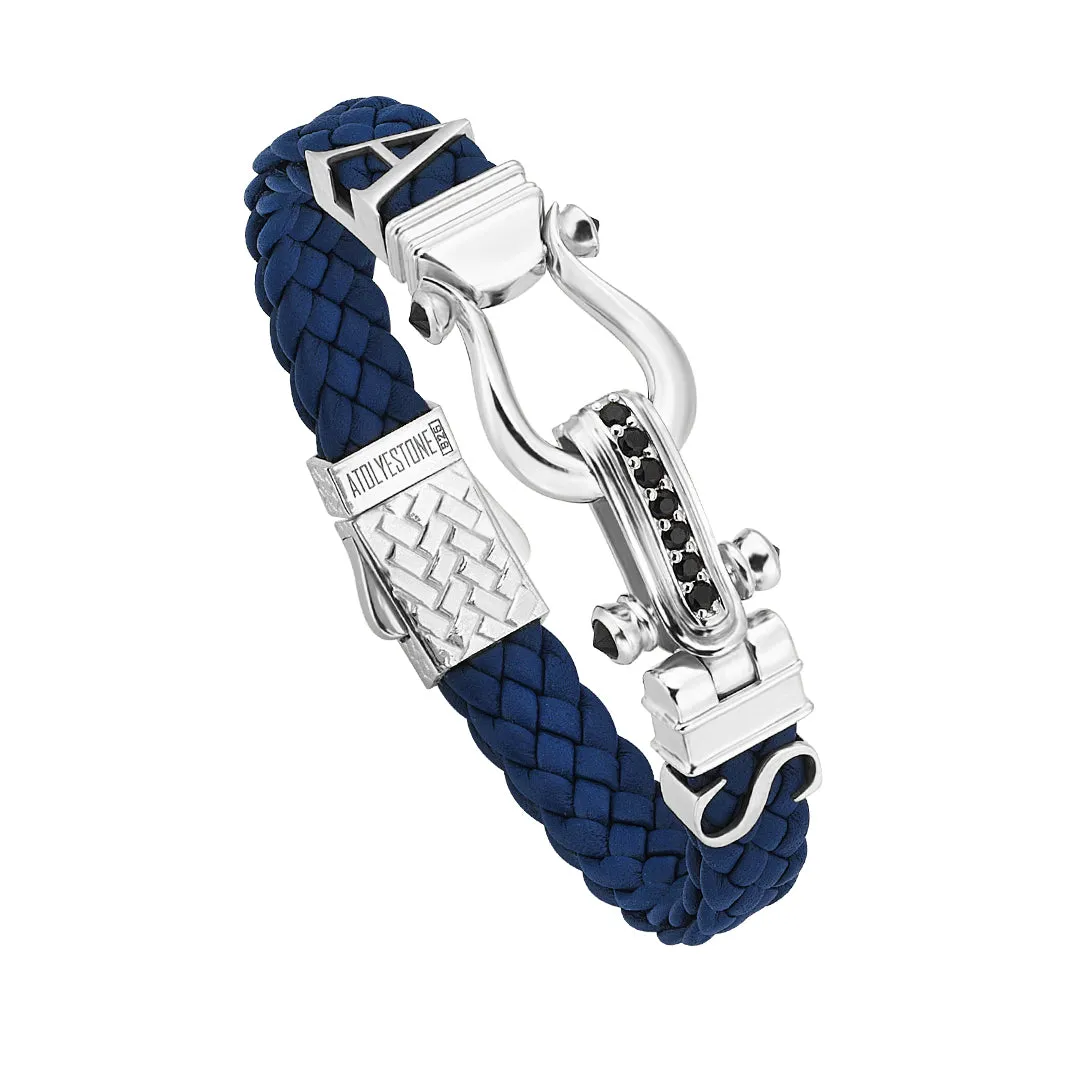Statement Iconic Leather Bracelet in Silver