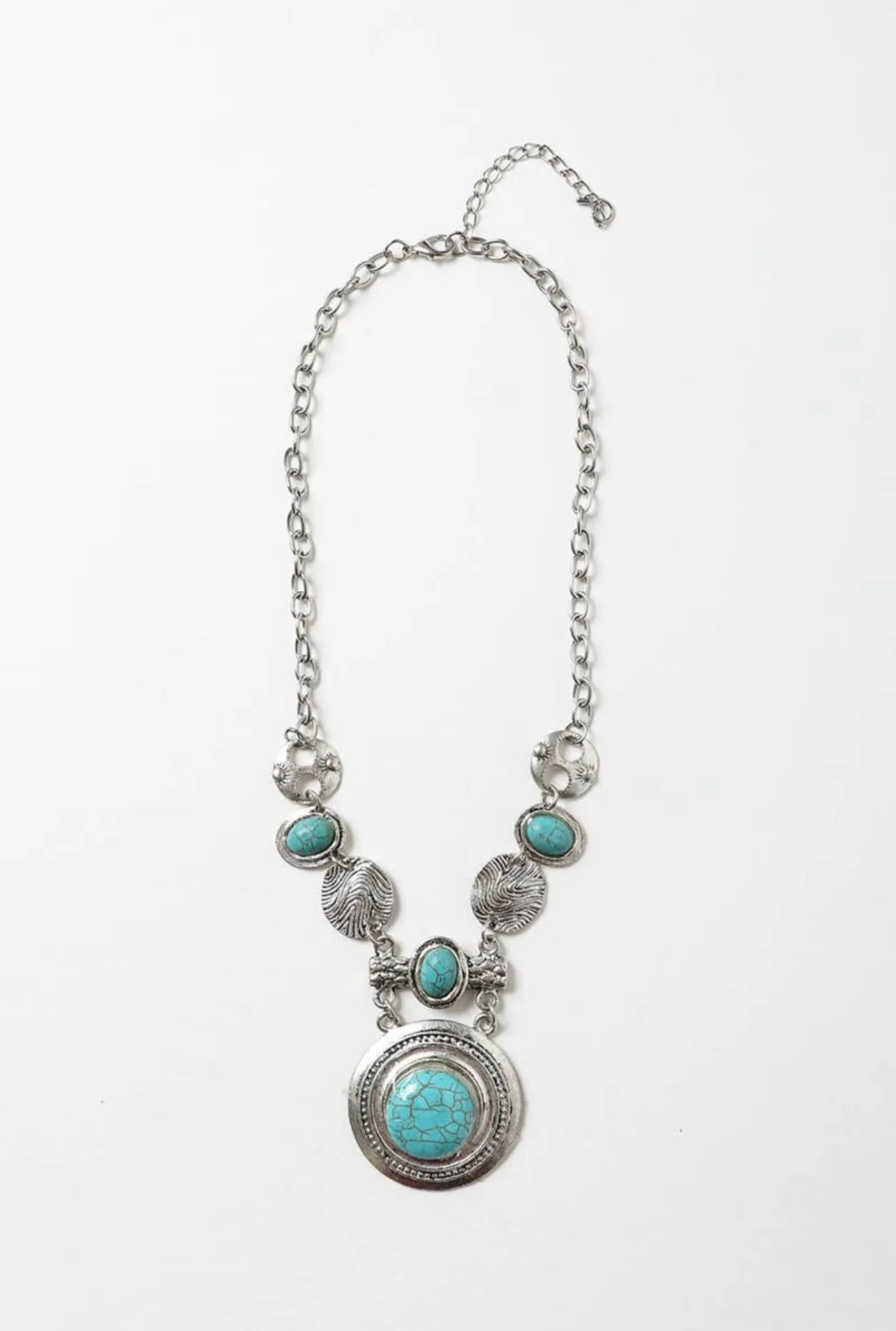 Stepping Stone Turquoise and Silver Necklace