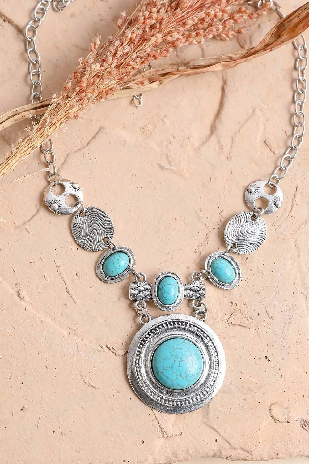 Stepping Stone Turquoise and Silver Necklace