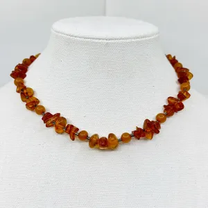 Sterling silver baltic amber bead necklace