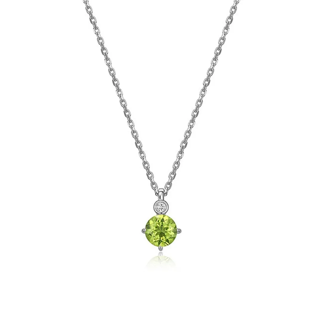 Sterling Silver Genuine Peridot Necklace by ELLE
