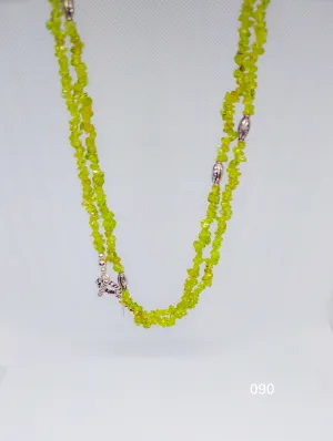 Sterling Silver Green Stone Necklace