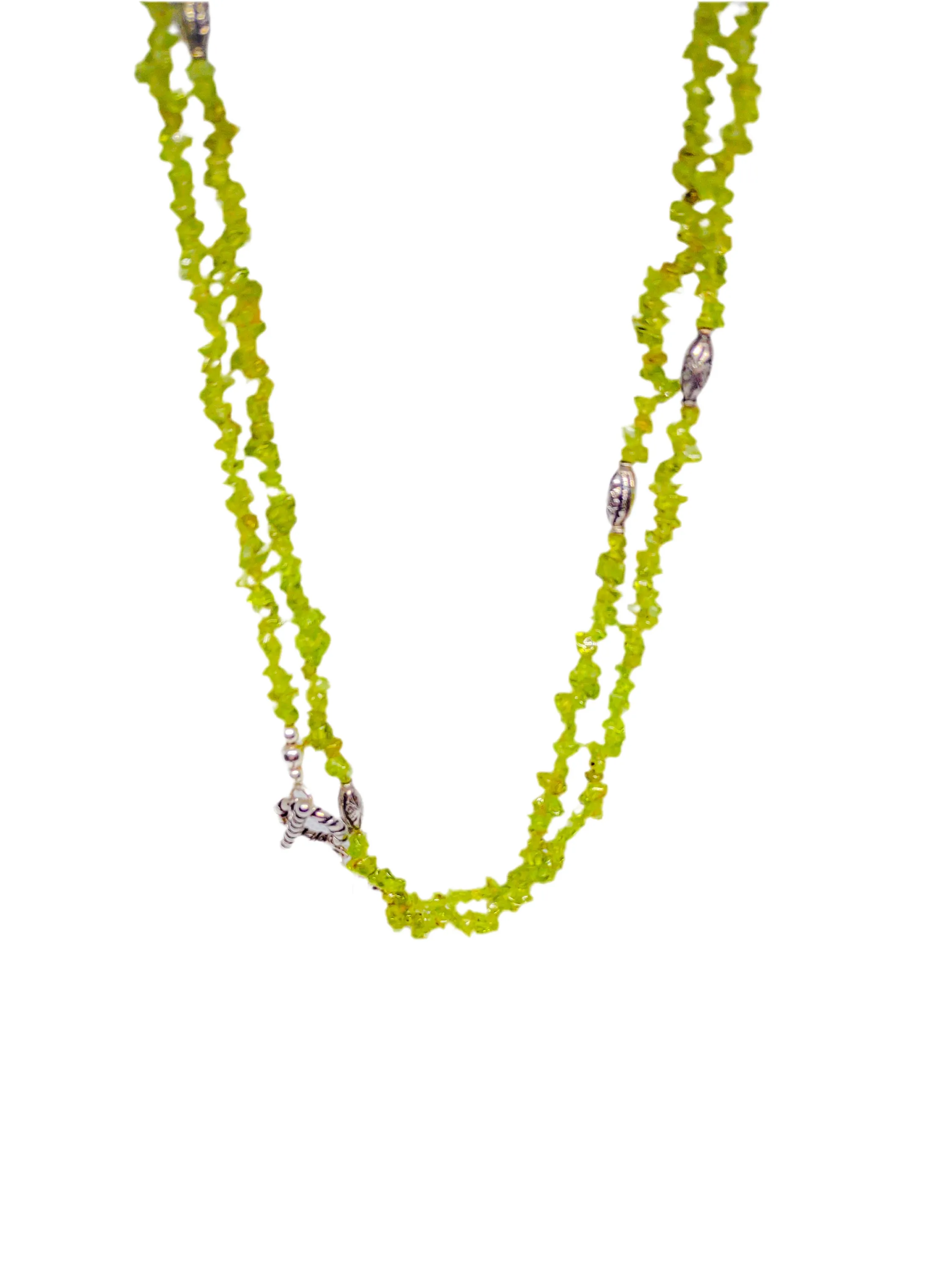 Sterling Silver Green Stone Necklace