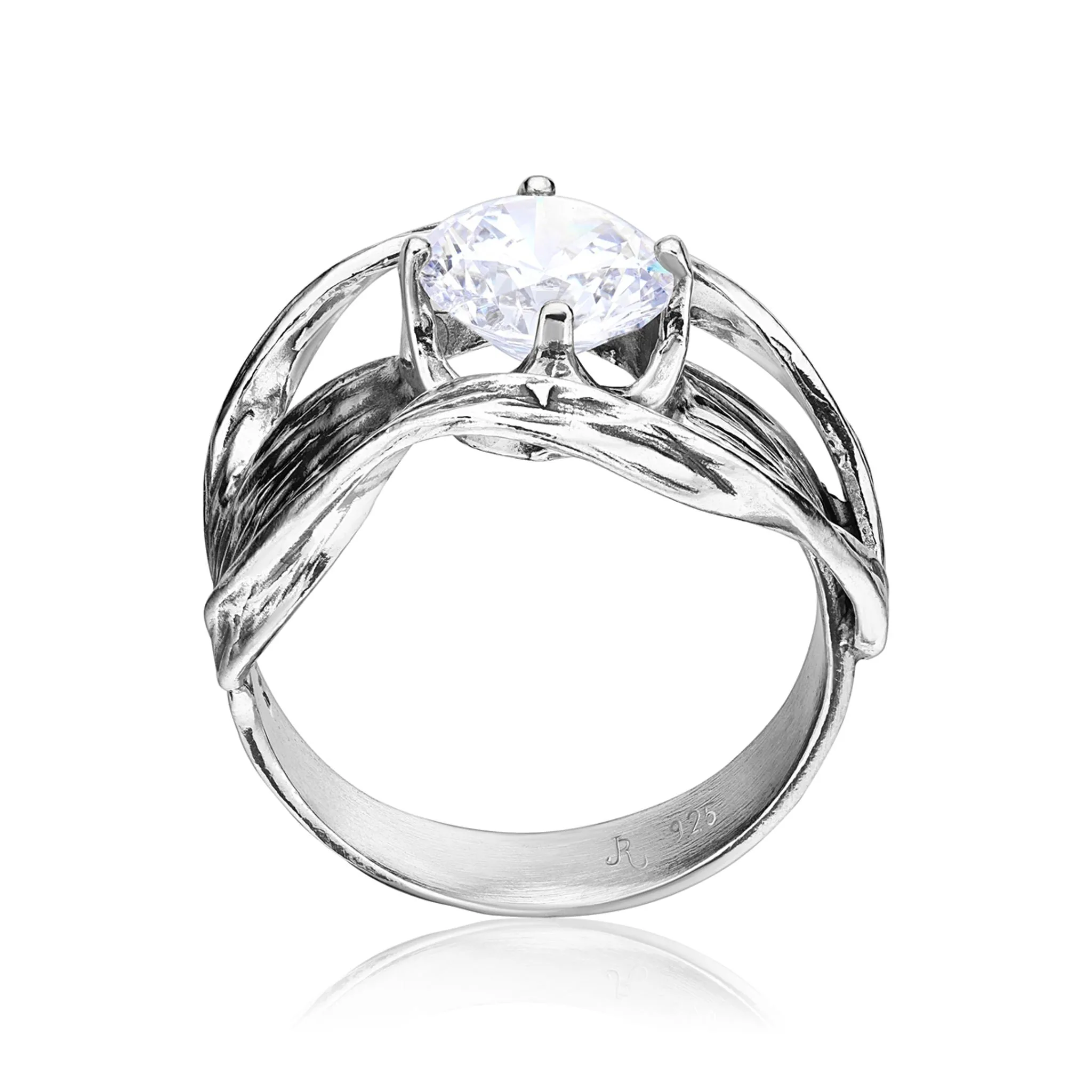 Sterling Silver Openwork CZ Ring