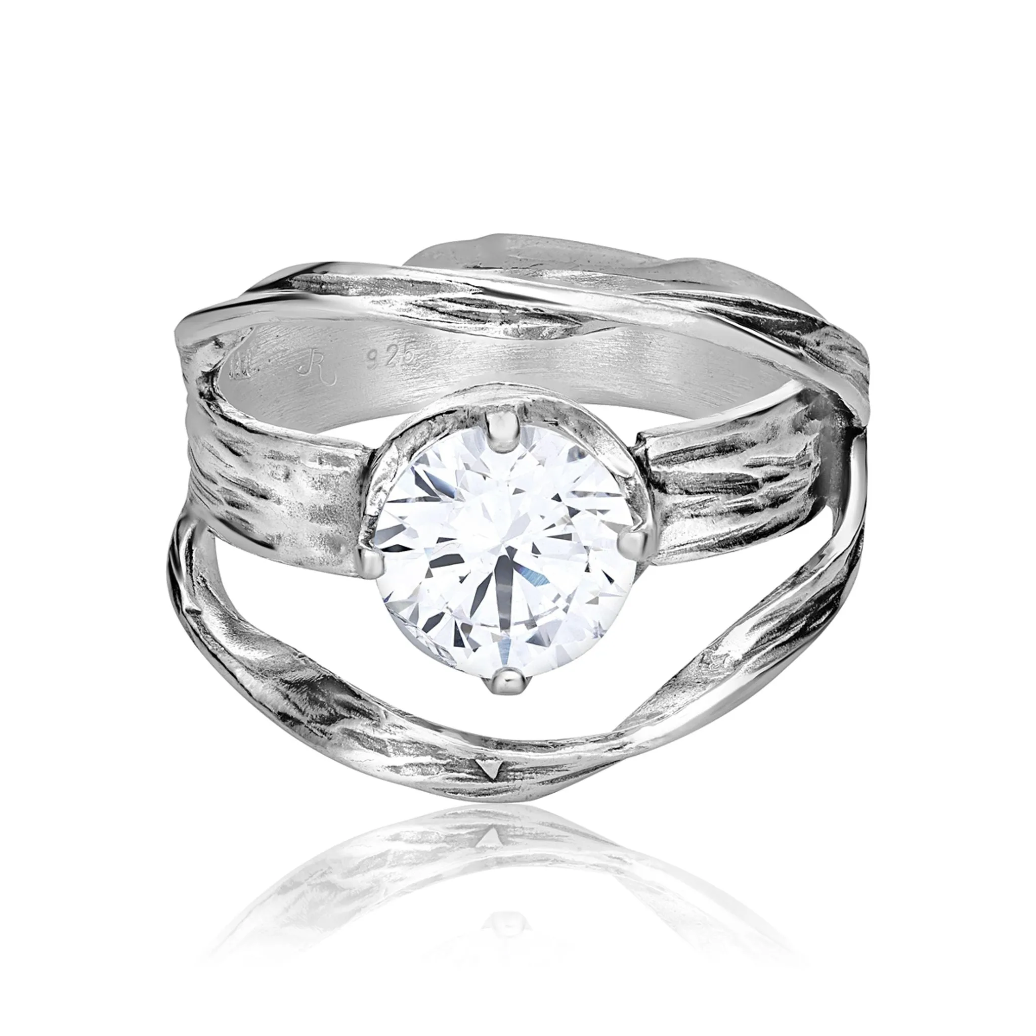 Sterling Silver Openwork CZ Ring