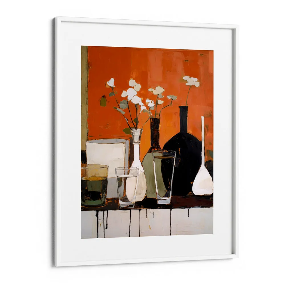 Still Life With Glasses and Bottles Abstract Painting