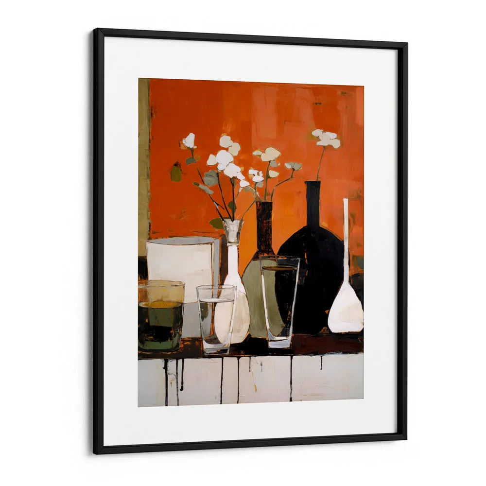 Still Life With Glasses and Bottles Abstract Painting
