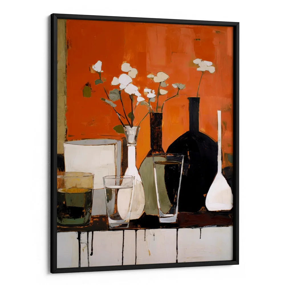 Still Life With Glasses and Bottles Abstract Painting
