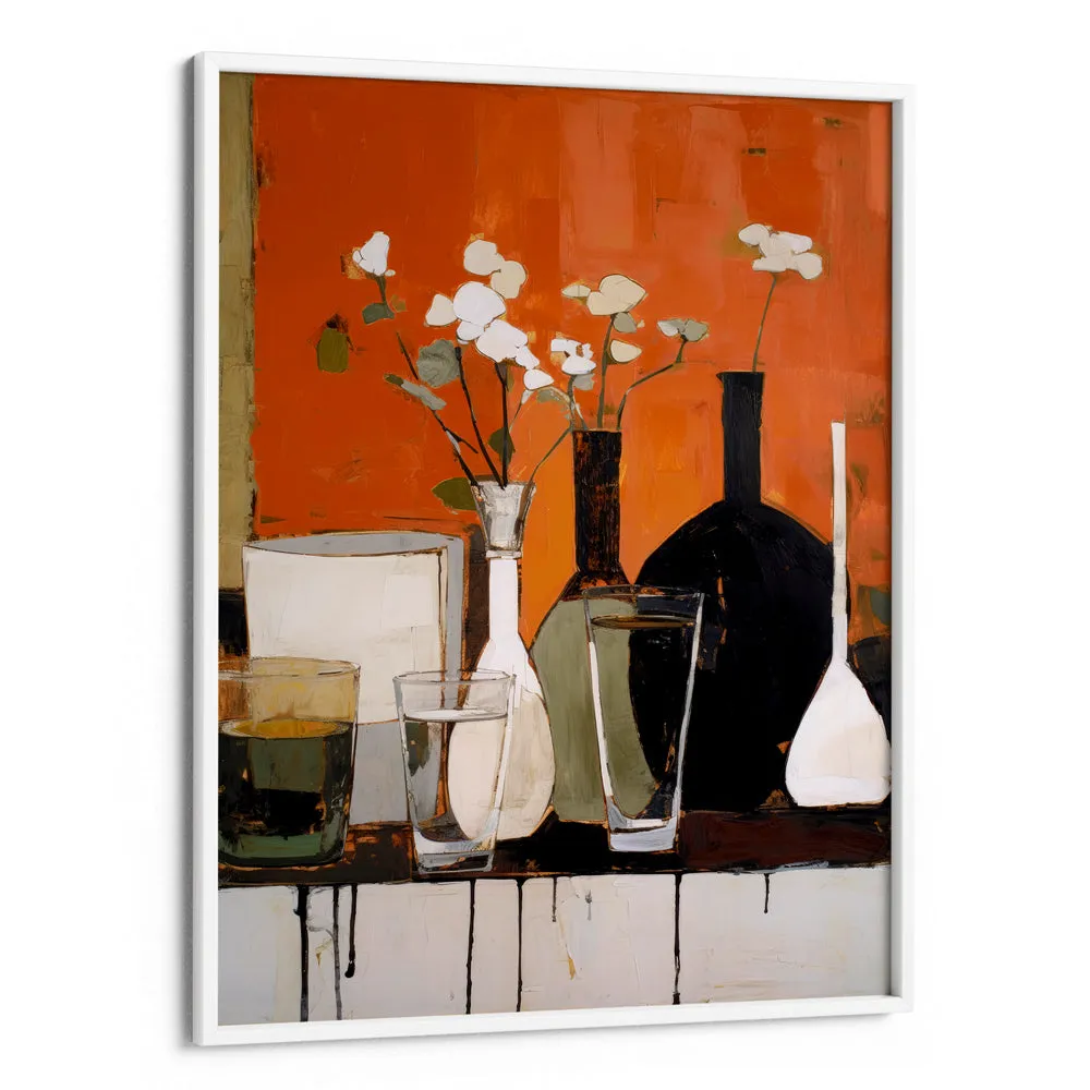 Still Life With Glasses and Bottles Abstract Painting