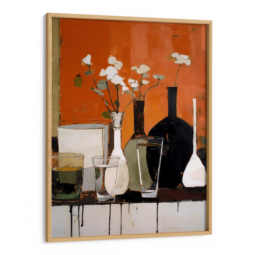 Still Life With Glasses and Bottles Abstract Painting