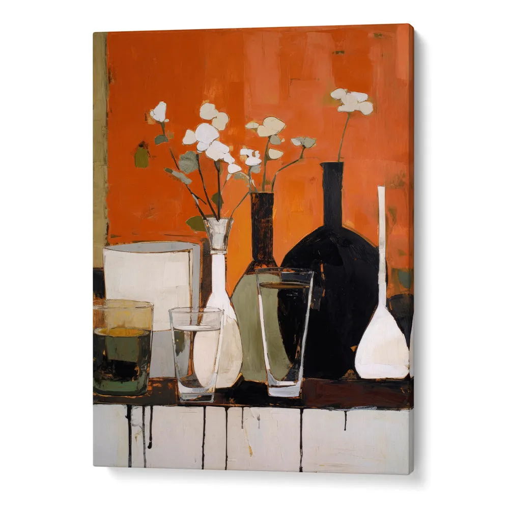 Still Life With Glasses and Bottles Abstract Painting