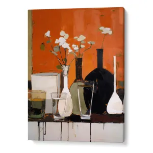 Still Life With Glasses and Bottles Abstract Painting