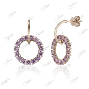 Sweet Pink  Sapphire Earrings