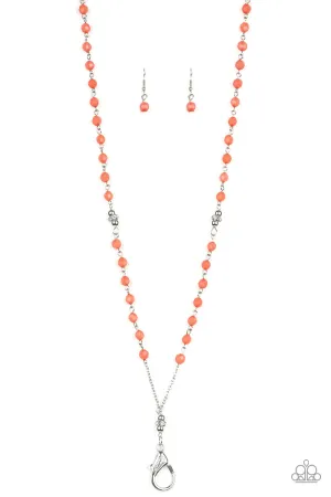 Tassel Takeover - Orange Lanyard Lanyard - Paparazzi Accessories