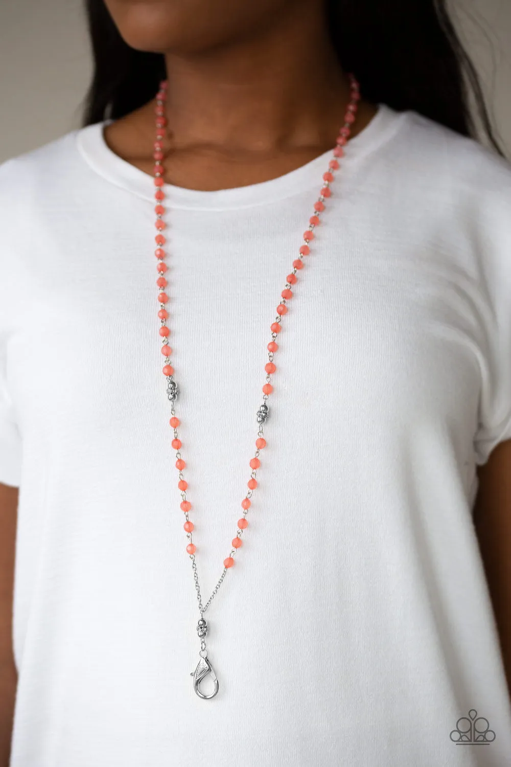 Tassel Takeover - Orange Lanyard Lanyard - Paparazzi Accessories