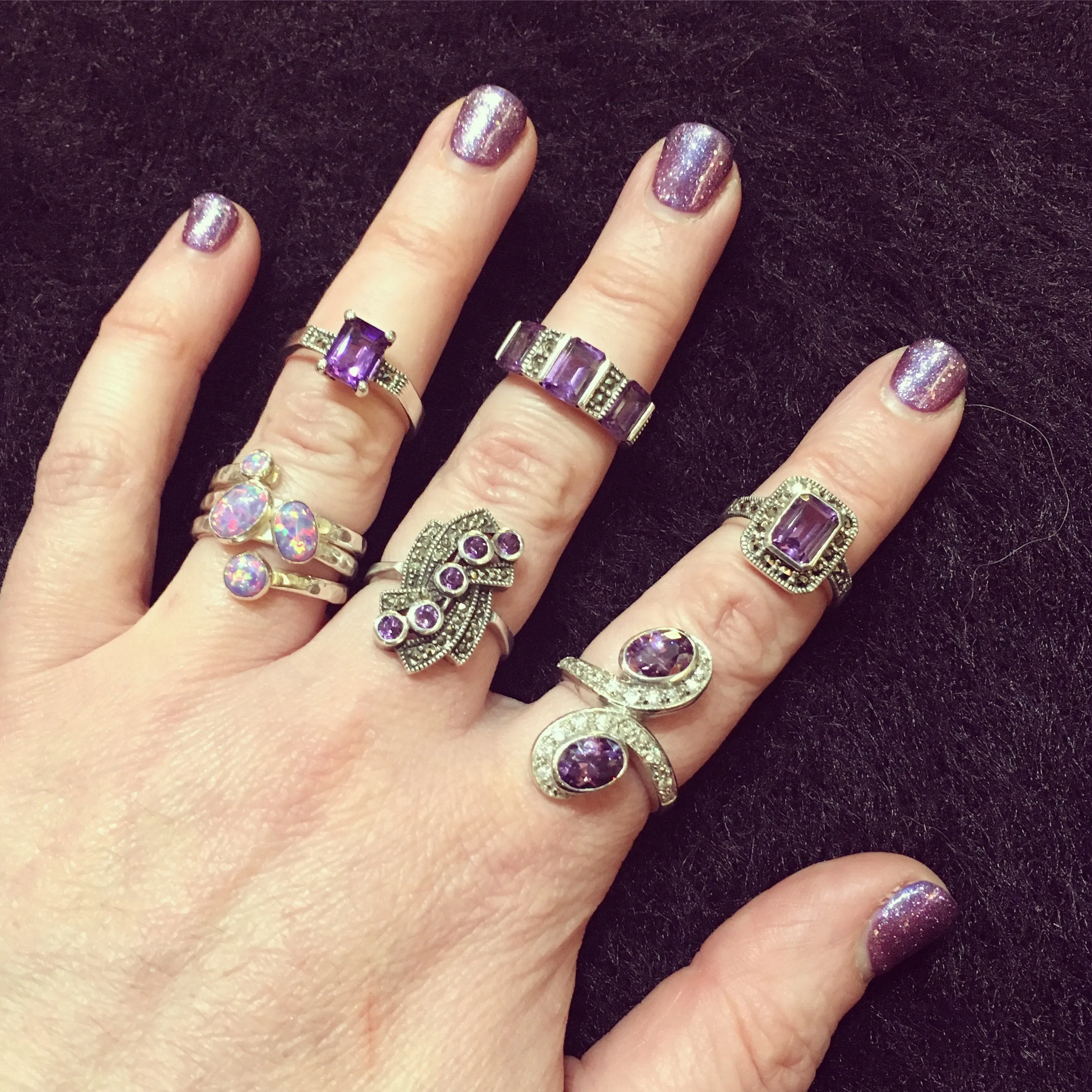 The Countess Solitaire ring in Purple Amethyst