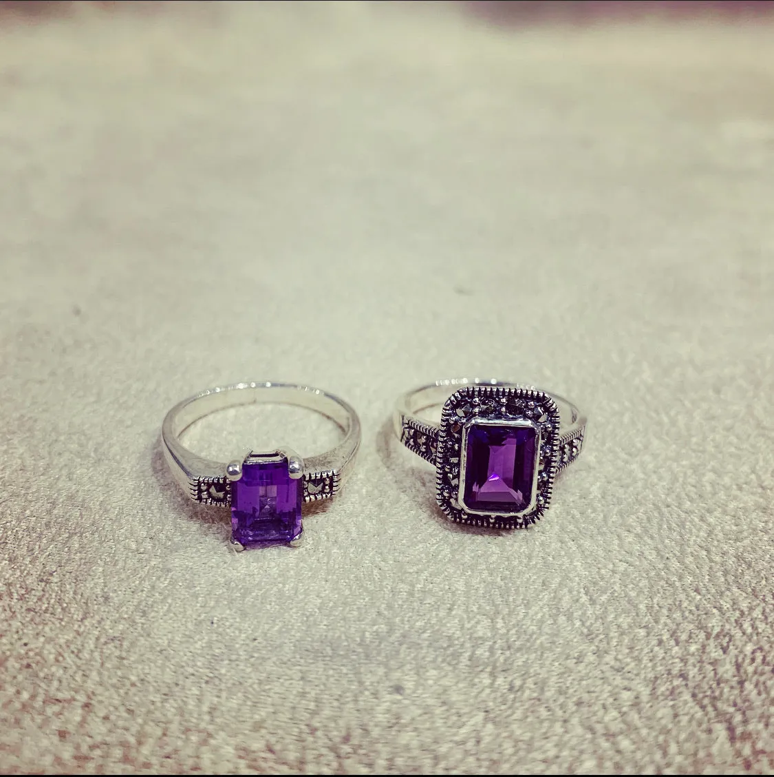 The Countess Solitaire ring in Purple Amethyst