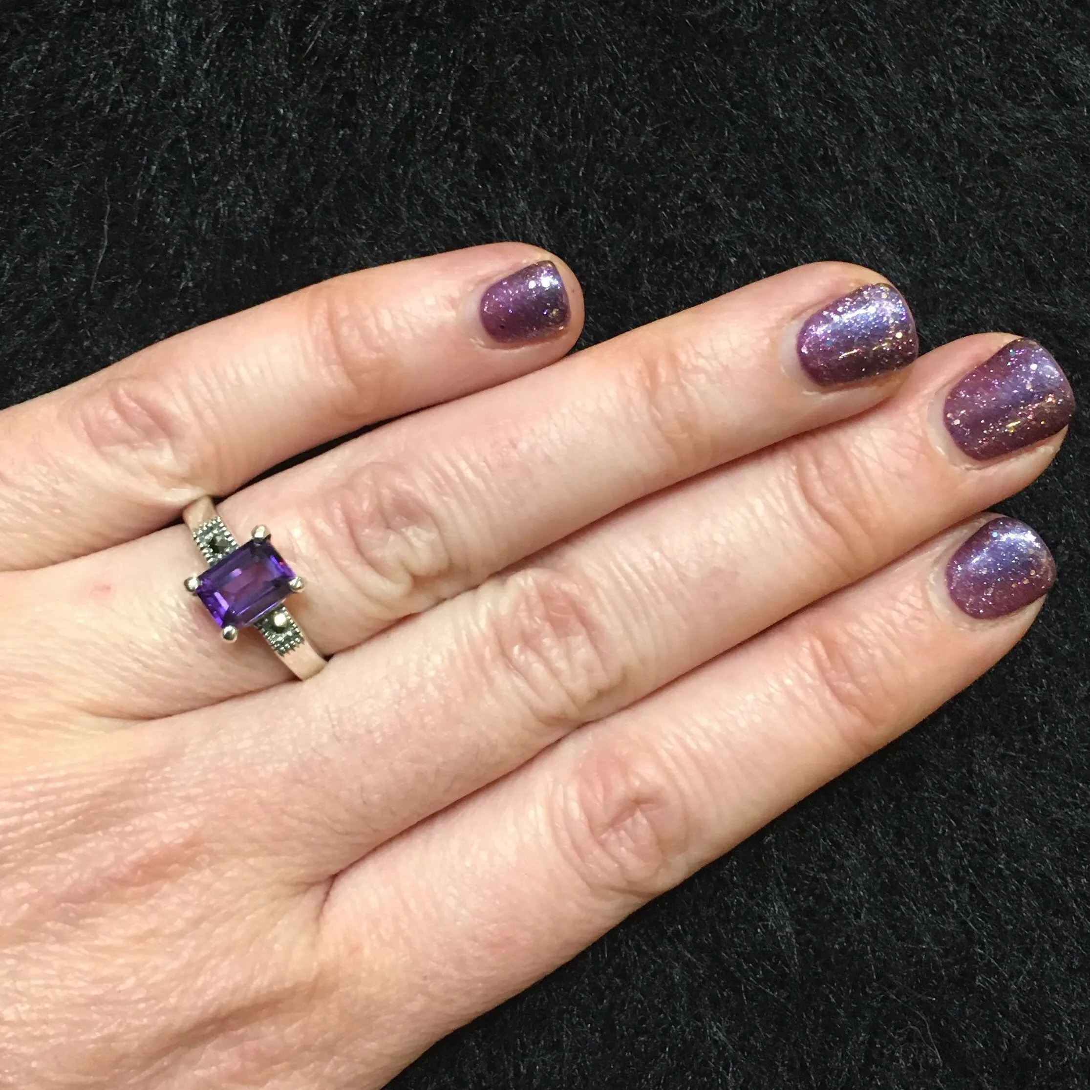 The Countess Solitaire ring in Purple Amethyst
