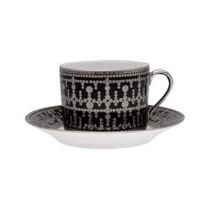 Tiara Black & Platinum Cappuccino Cup & Saucer
